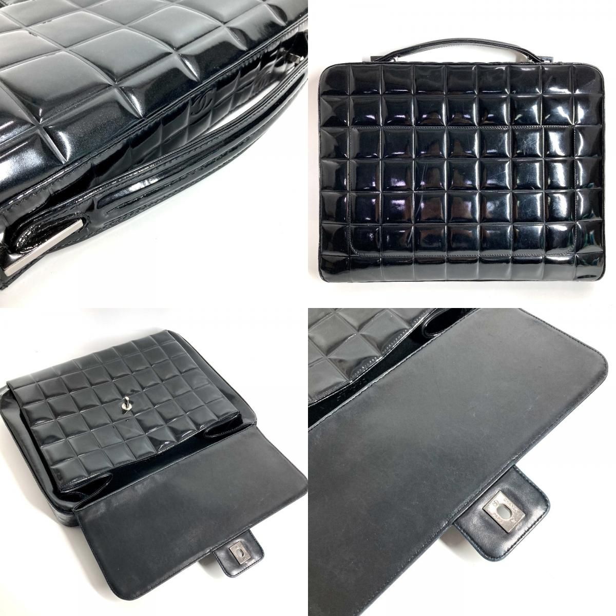 Chanel Business Bag CC Logo Beach Enamel Black — view 8