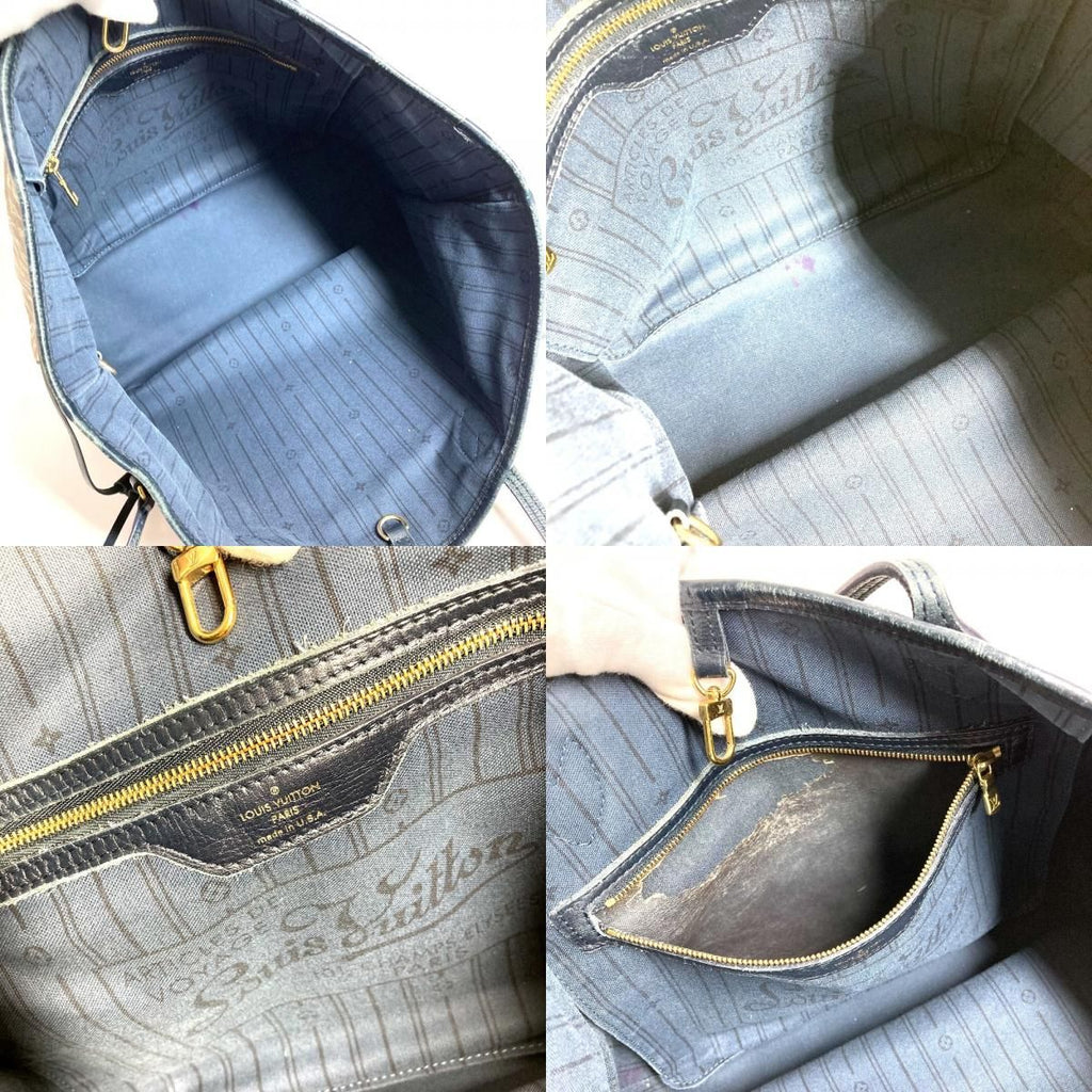 Louis Vuitton Shoulder Bag Neverfull MM Monogram Idylle Navy — view 9