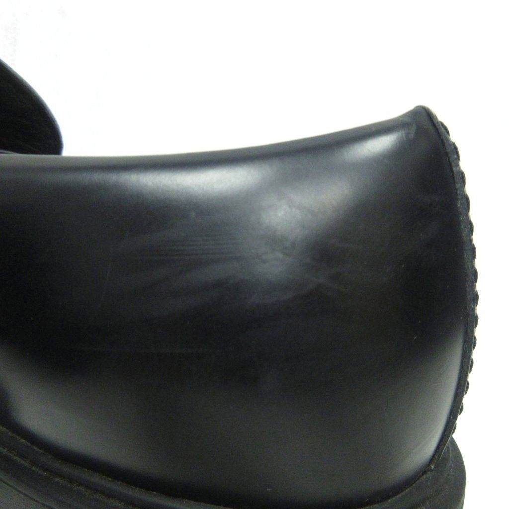 Prada Monolith Brushed Leather Loafers Triangle Plate Logo Thick — view 8