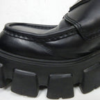 Prada Monolith Brushed Leather Loafers Triangle Plate Logo Thick — view 9