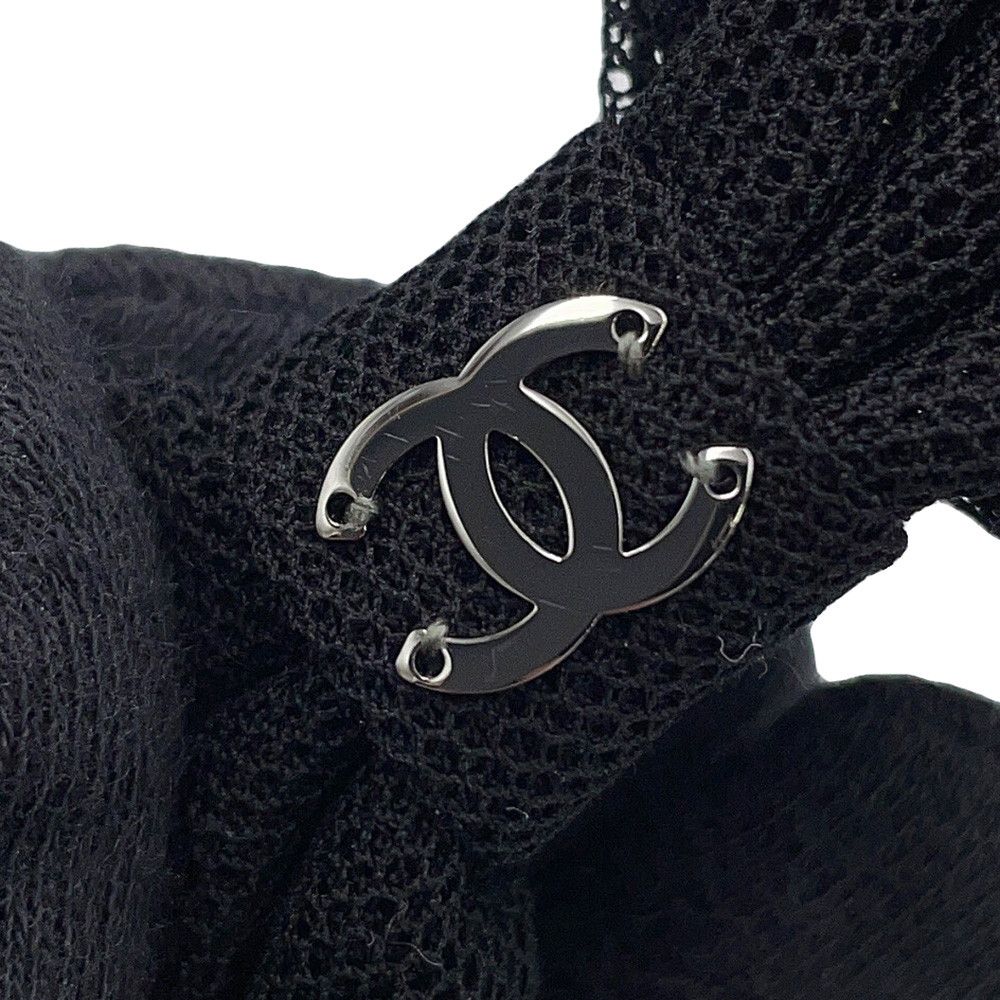 Chanel Barrette CC Logo Ribbon Cotton Cahnel Hair Black — view 5