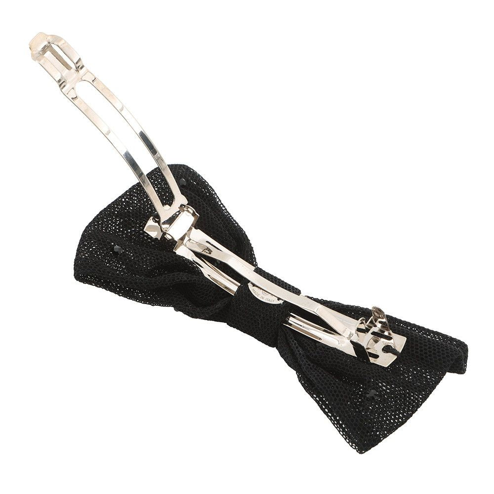 Chanel Barrette CC Logo Ribbon Cotton Cahnel Hair Black — view 4