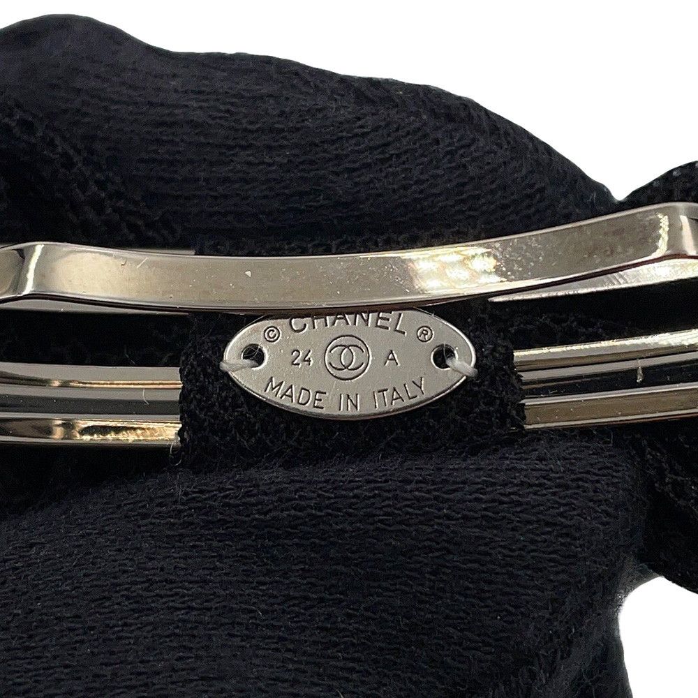 Chanel Barrette CC Logo Ribbon Cotton Cahnel Hair Black — view 7