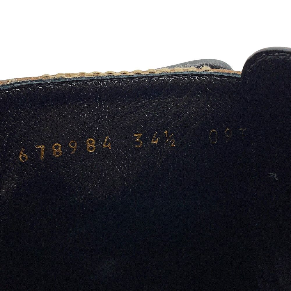 Gucci Boots Jumbo GG Marmont Ankle Canvas Leather 34.5 Beige Black — view 8