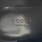 Gucci Boots Jumbo GG Marmont Ankle Canvas Leather 34.5 Beige Black — view 7