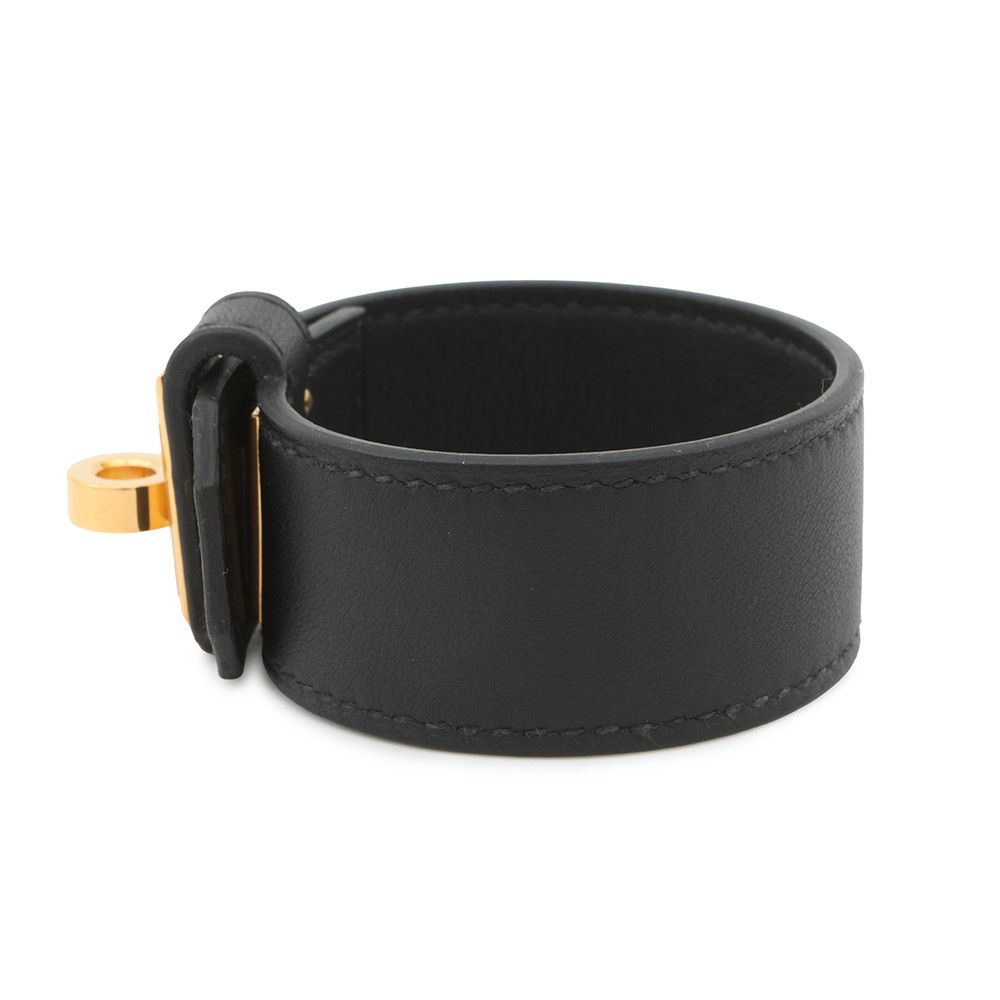Hermes Bracelet Kelly Twist PM Black Gold Swift Ed T2 — view 2