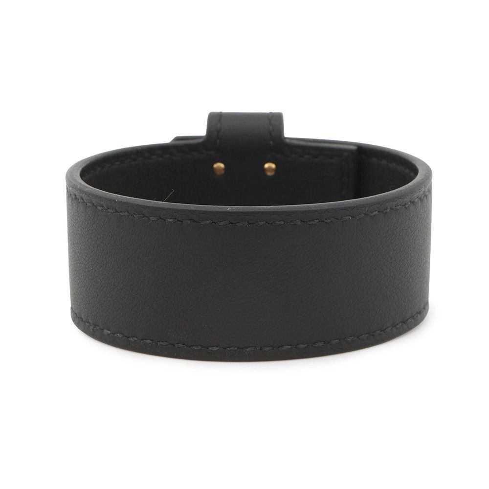 Hermes Bracelet Kelly Twist PM Black Gold Swift Ed T2 — view 3