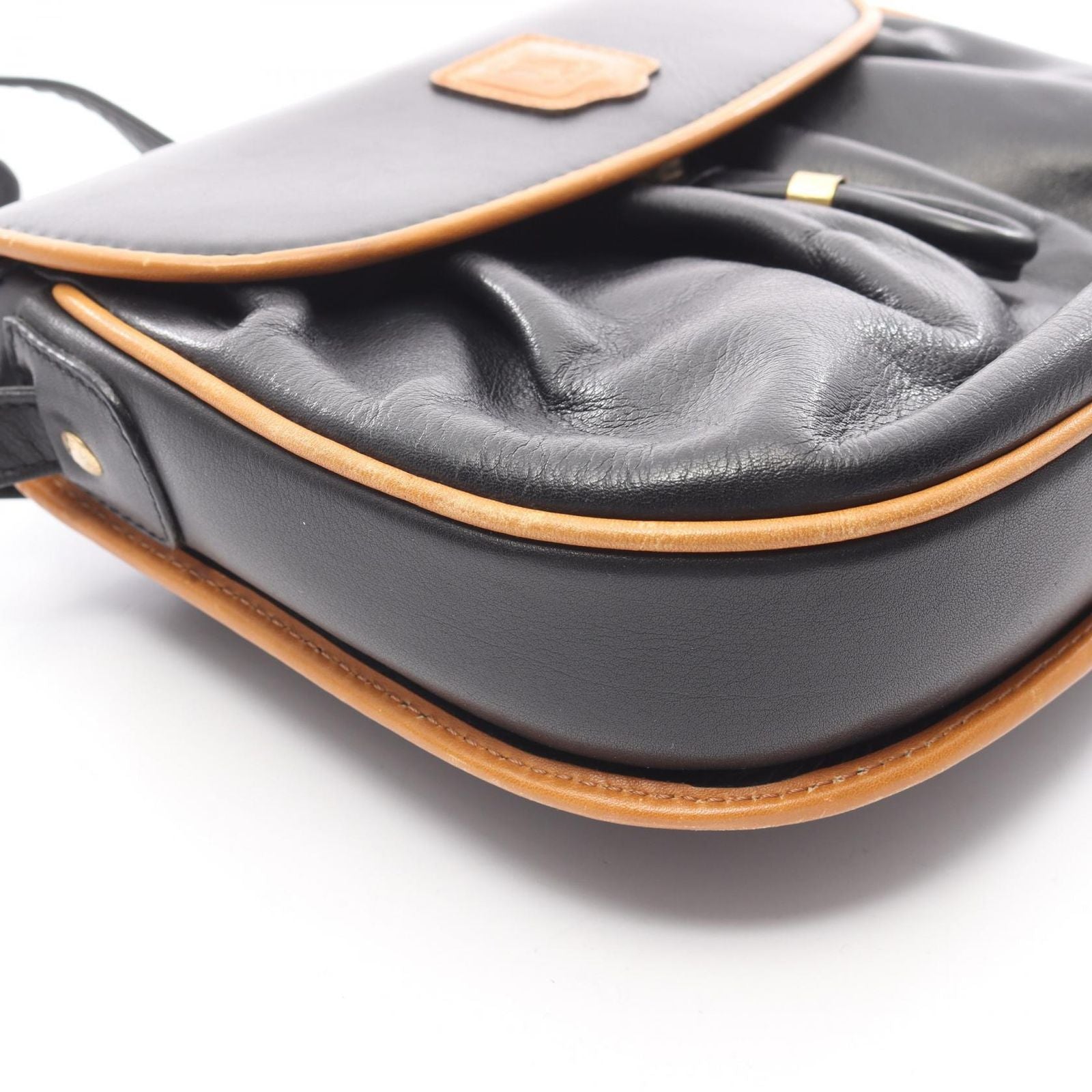 Celine Shoulder Bag Black Leather Macadam B — view 7