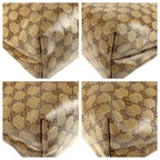 Gucci GG Crystal Beige Gold Leather Tote Shoulder Bag — view 4