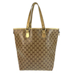 Gucci GG Crystal Beige Gold Leather Tote Shoulder Bag — view 2