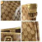 Gucci GG Crystal Beige Gold Leather Tote Shoulder Bag — view 6