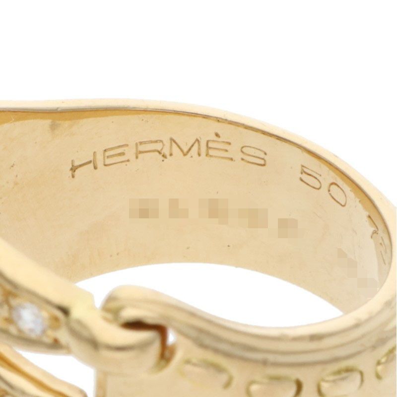 Hermes 18K Yellow Gold Diamond Ring 50 — view 4