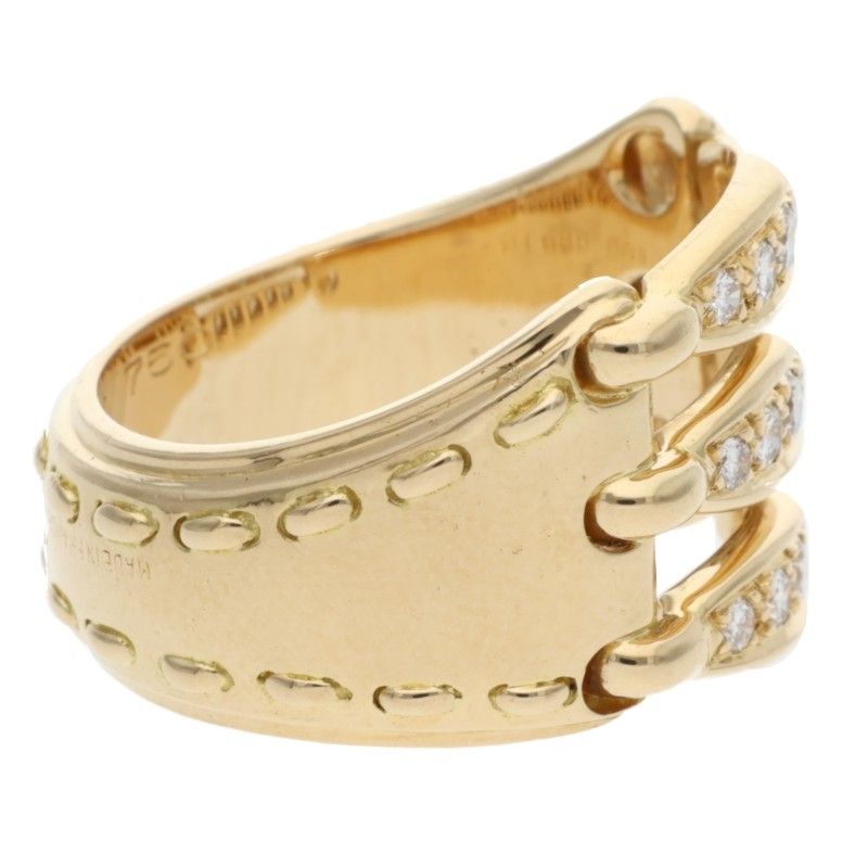 Hermes 18K Yellow Gold Diamond Ring 50 — view 5