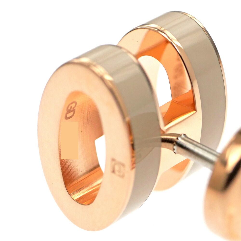 Hermes Earrings Pop Mini Pair Brown Marron Glace Grey Rose Gold — view 7