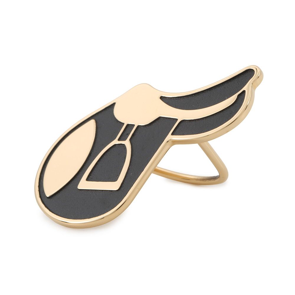 Hermes Scarf Ring a Cheval 70 Black