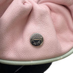 Hermes Scrunchie Claudia Rose Sakura Silver Lambskin Silk Hair — view 5