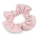 Hermes Scrunchie Claudia Rose Sakura Silver Lambskin Silk Hair — view 3