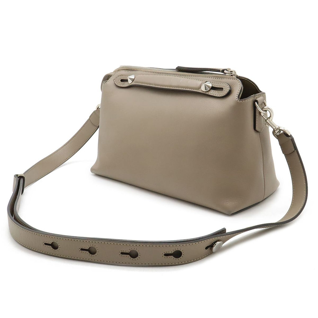 Fendi by the Way 2-Way Shoulder Bag Leather Grey Silver — view 2
