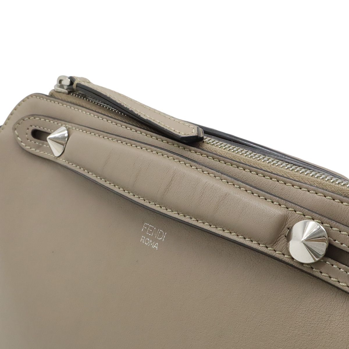 Fendi by the Way 2-Way Shoulder Bag Leather Grey Silver — view 4