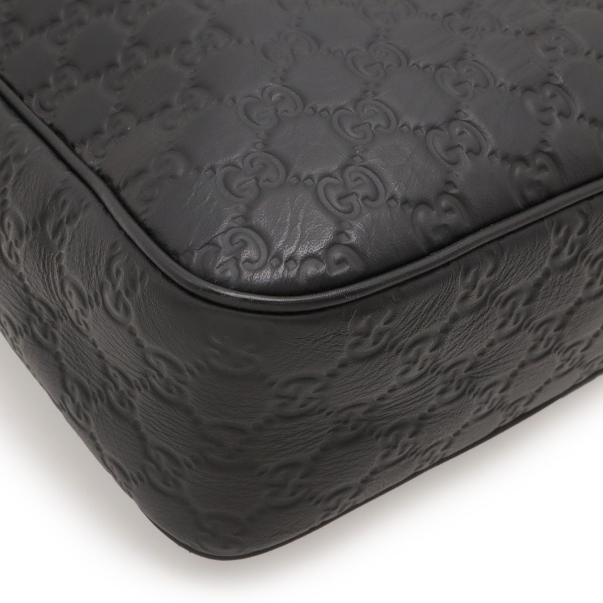 Gucci Guccissima Sherry Line Shoulder Bag Rubber Coating Leather Black — view 3