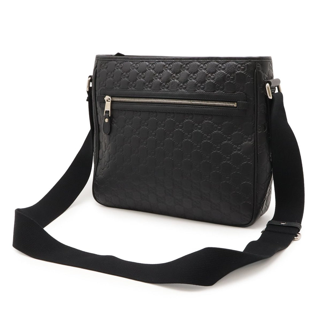 Gucci Guccissima Sherry Line Shoulder Bag Rubber Coating Leather Black — view 2