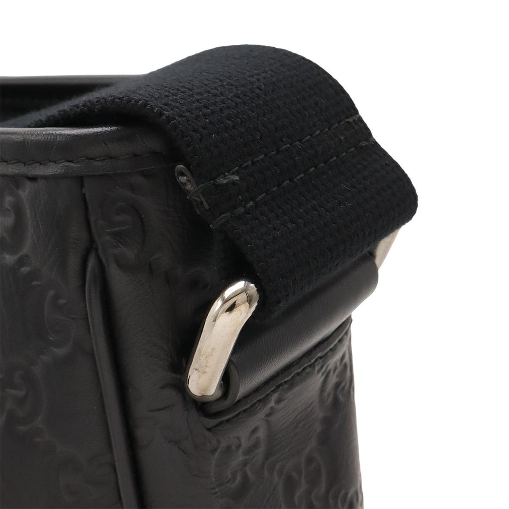 Gucci Guccissima Sherry Line Shoulder Bag Rubber Coating Leather Black — view 6