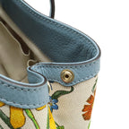 Gucci Flora Tote Shoulder Bag Semi Floral Pattern Canvas Leather — view 7