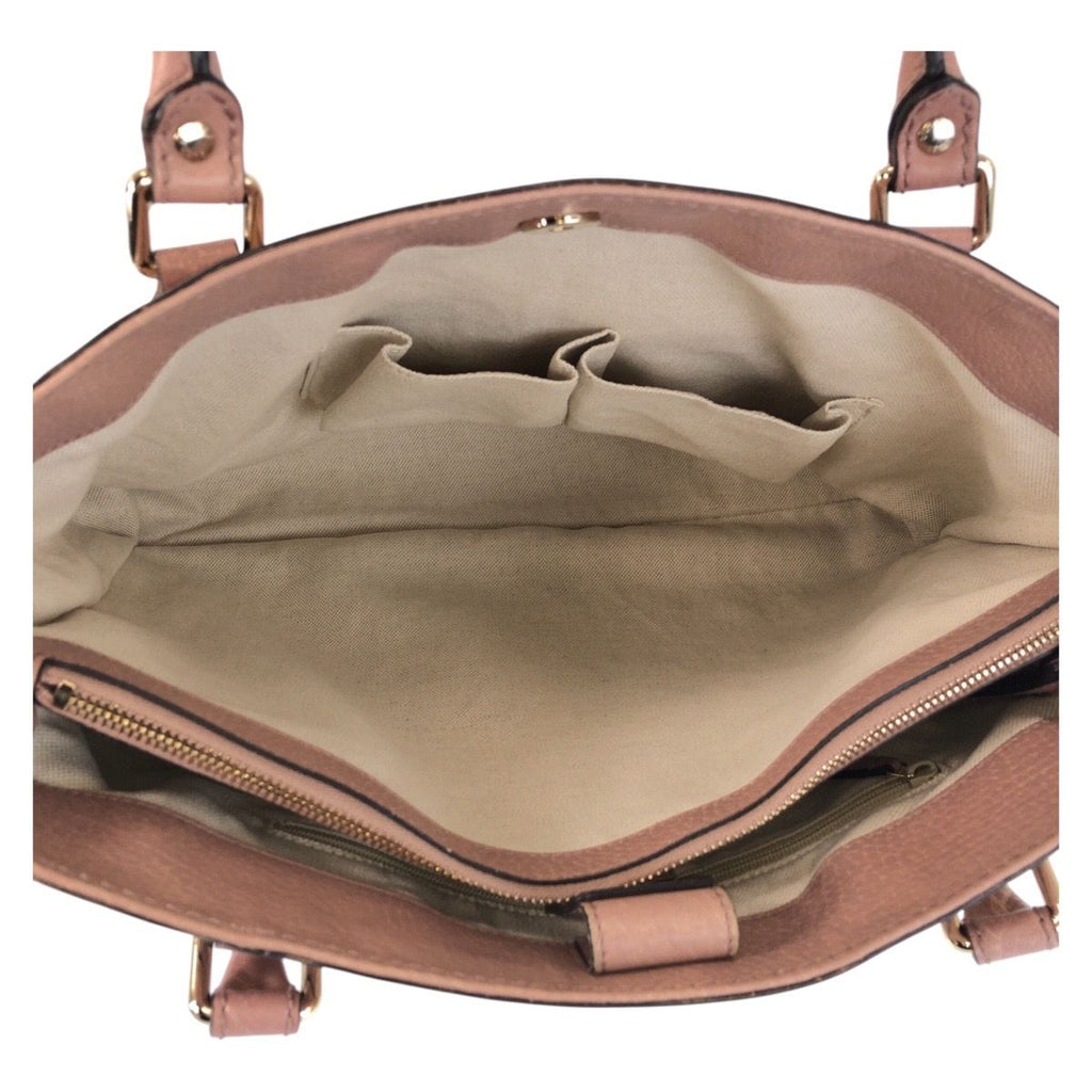 Gucci Guccissima Ski Pink Beige Gold Leather Tote Shoulder Bag — view 7