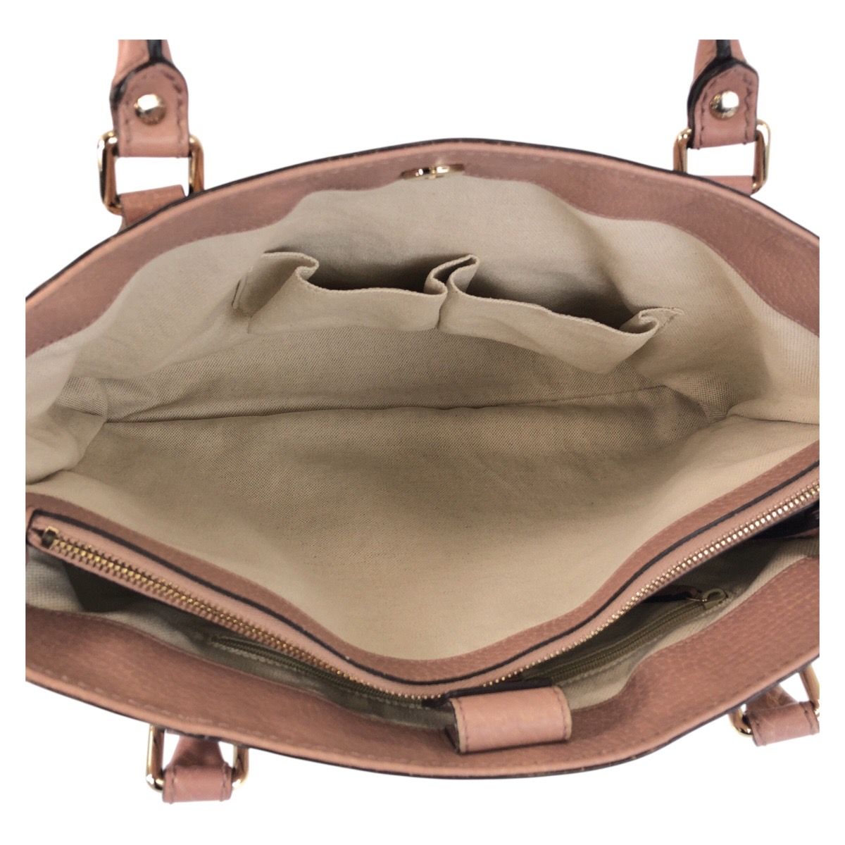 Gucci Guccissima Ski Pink Beige Gold Leather Tote Shoulder Bag — view 7