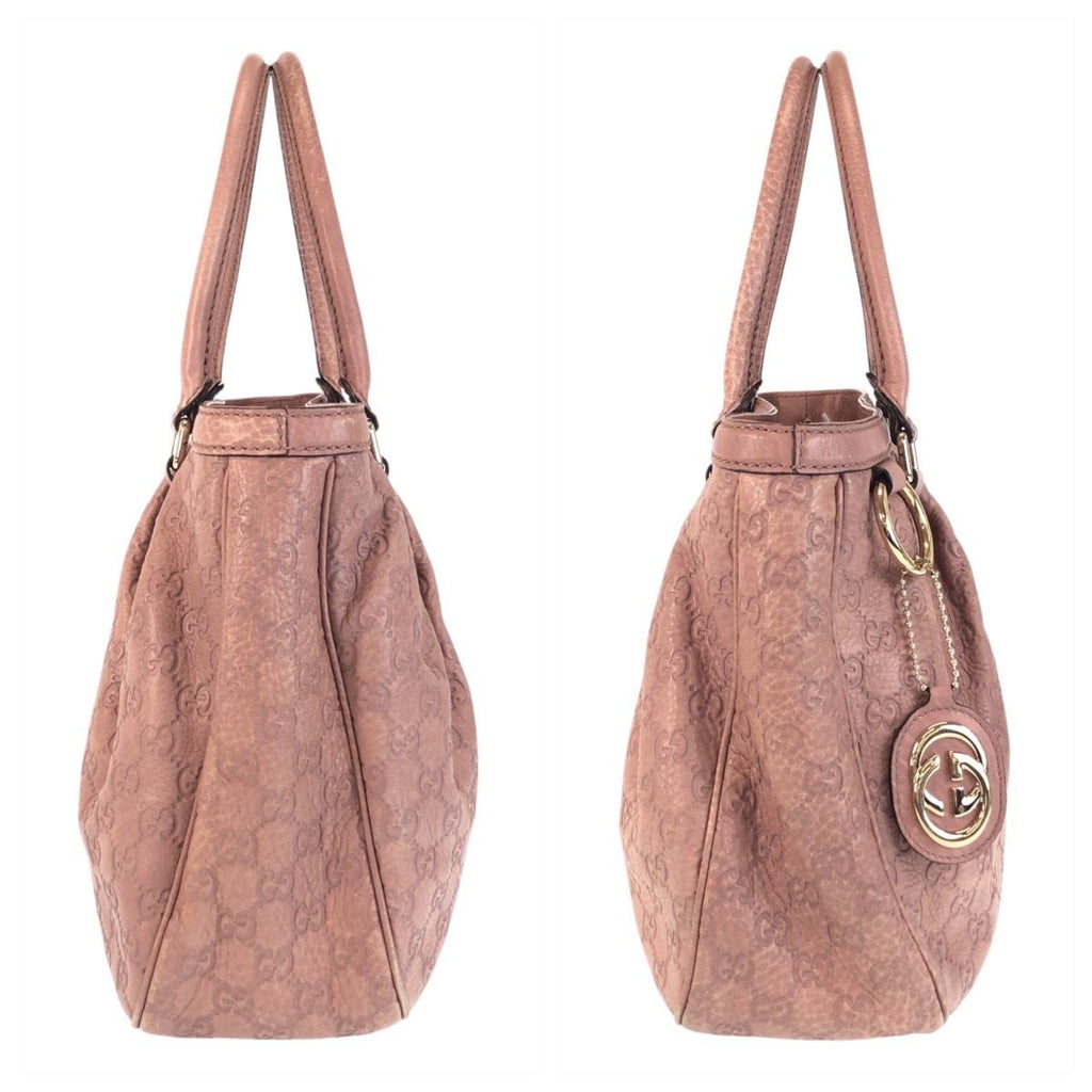 Gucci Guccissima Ski Pink Beige Gold Leather Tote Shoulder Bag — view 6