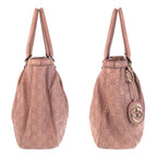Gucci Guccissima Ski Pink Beige Gold Leather Tote Shoulder Bag — view 6