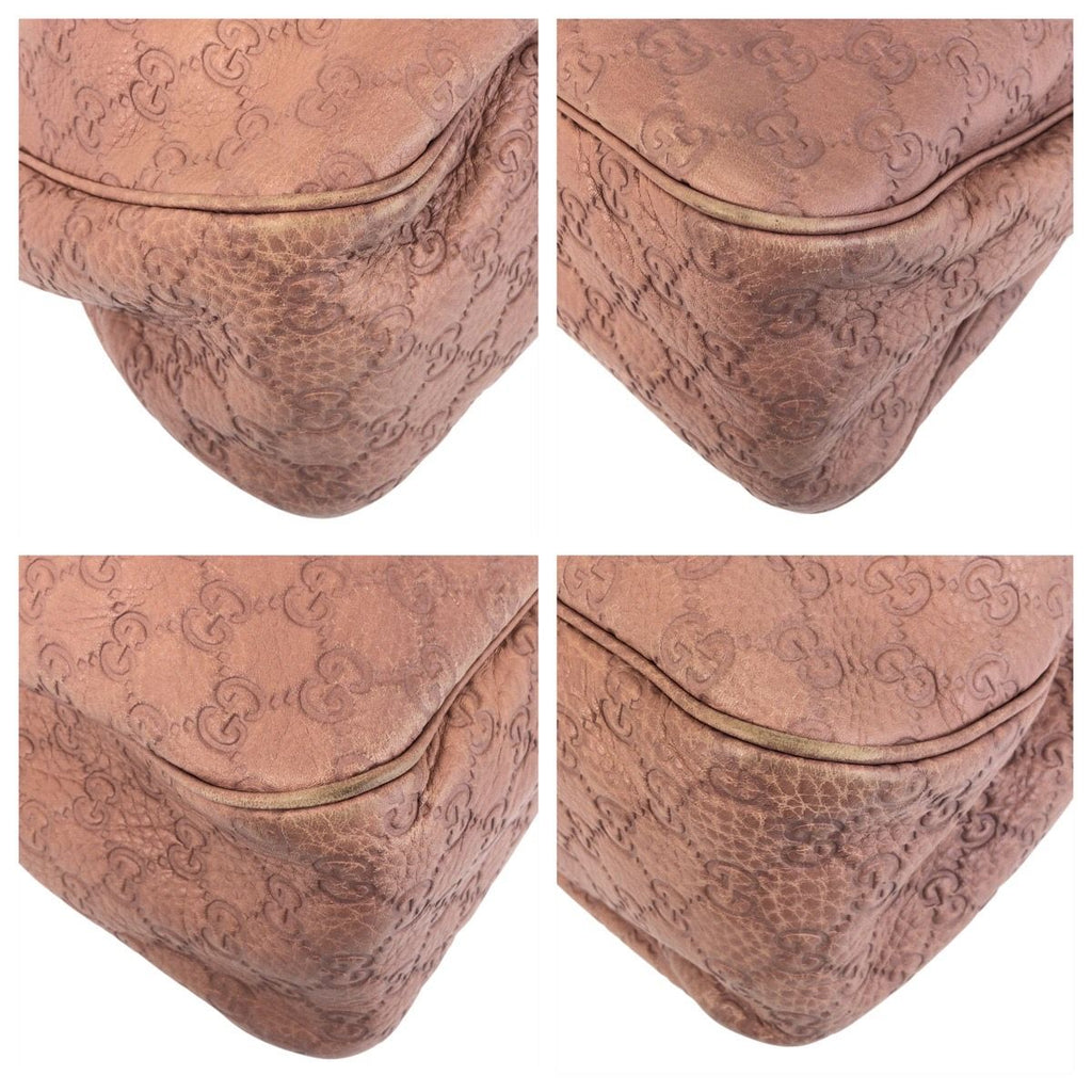 Gucci Guccissima Ski Pink Beige Gold Leather Tote Shoulder Bag — view 3