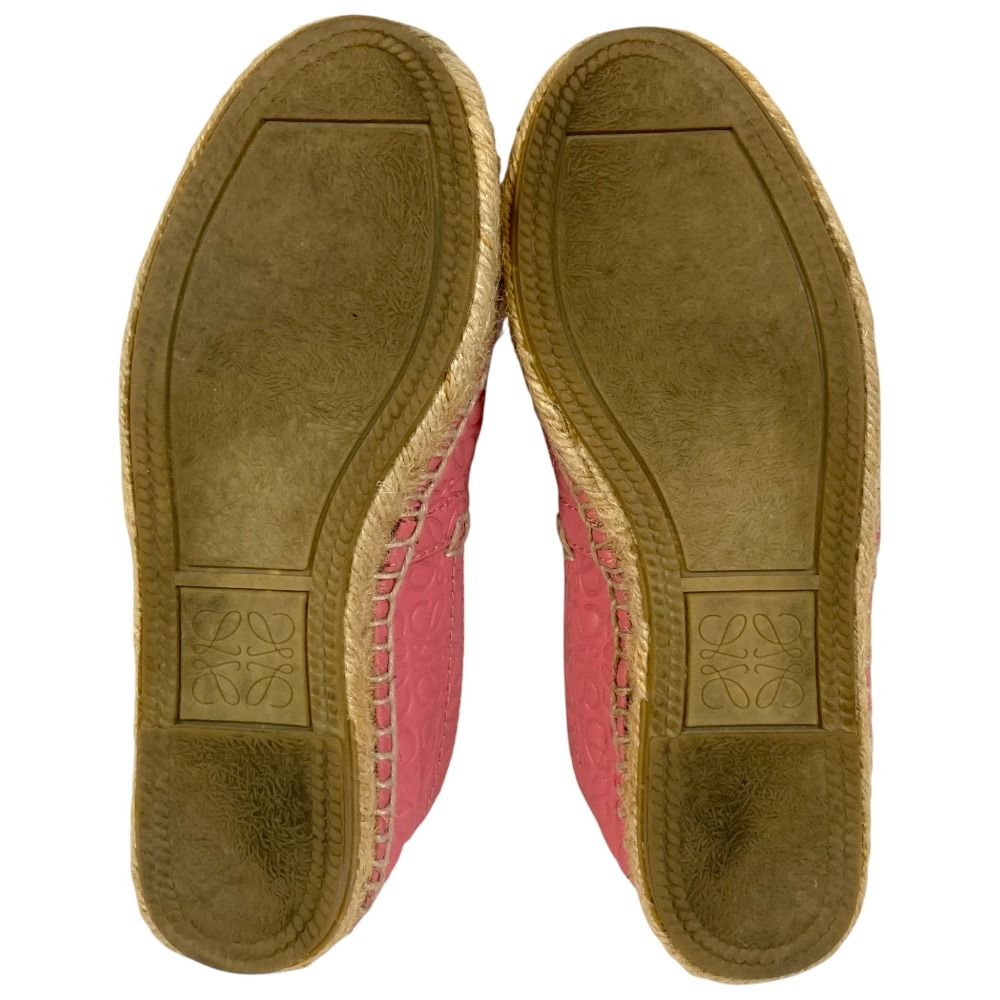 Loewe Anagram Leather Espadrille Slip Ons 35 Pink — view 6