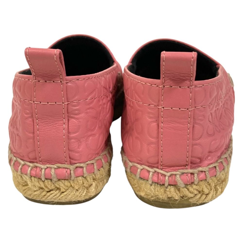 Loewe Anagram Leather Espadrille Slip Ons 35 Pink — view 5