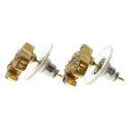 Chanel CC Logo Earrings Rhinestone Gold — view 3