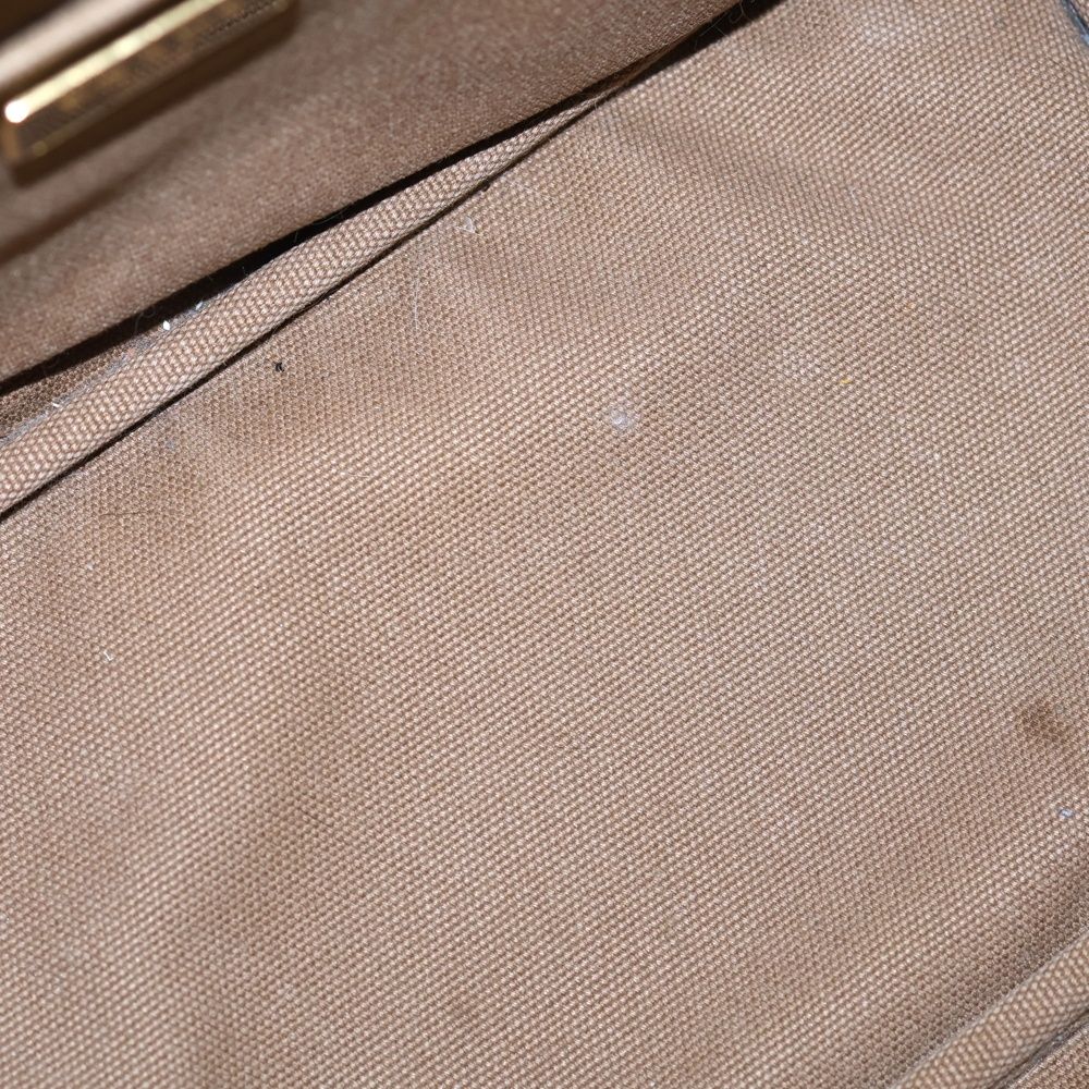 Prada Canapa Tote Brown Beige Canvas Gold — view 4