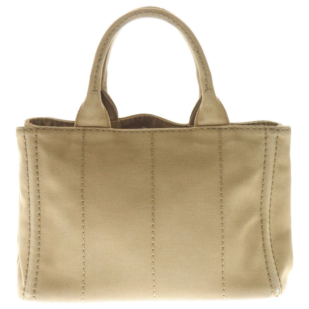 Prada Canapa Tote Brown Beige Canvas Gold — view 2