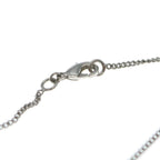 Chanel CC Logo Pearl Pendant Necklace Chain Silver White Navy — view 4