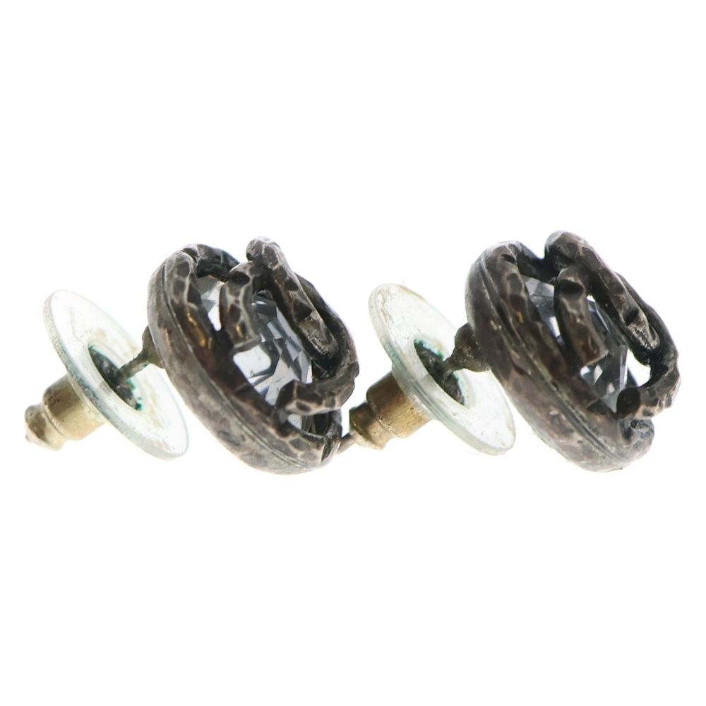 Chanel Coco Round Metal Stud Earrings Silver — view 4