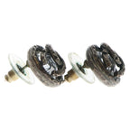 Chanel Coco Round Metal Stud Earrings Silver — view 4