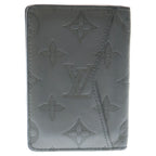 Louis Vuitton Monogram Shadow Leather Card Case Wallet Gray — view 2