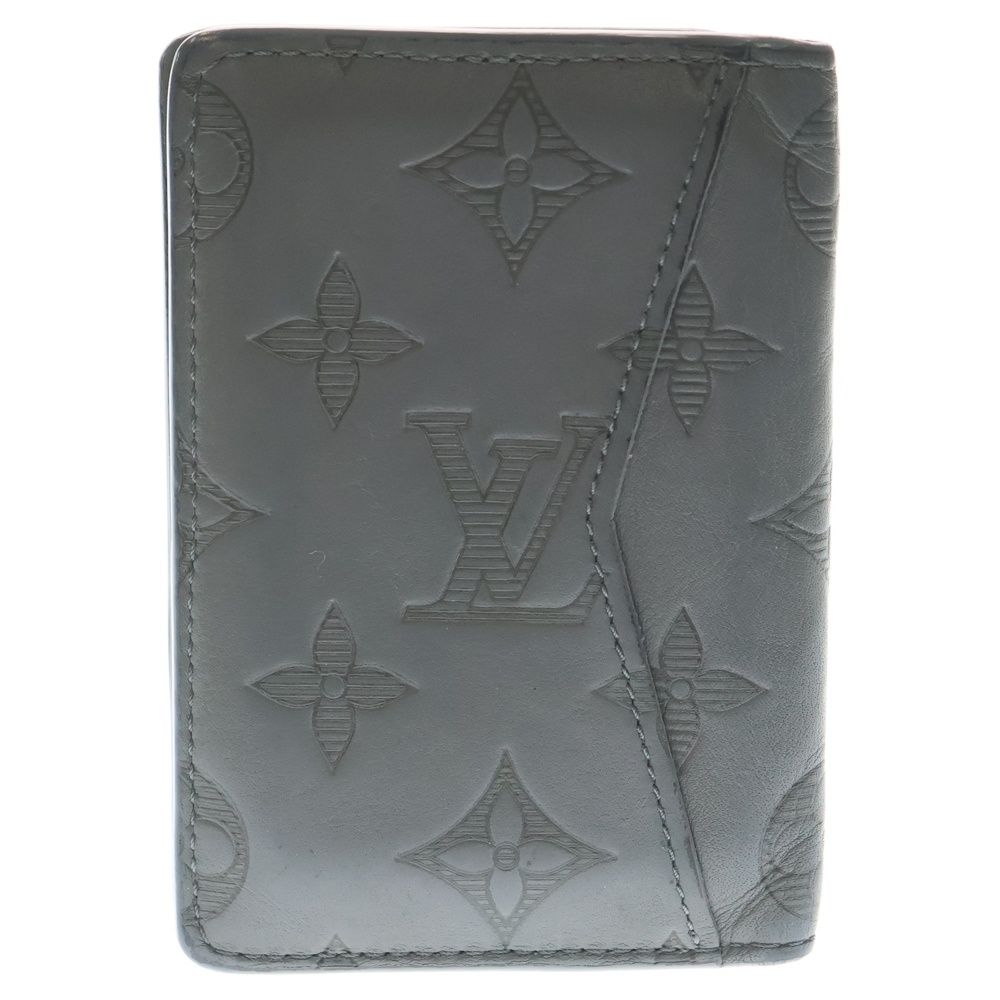 Louis Vuitton Monogram Shadow Leather Card Case Wallet Gray — view 2