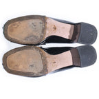 Prada Chocolate Brushed Leather High Heels Loafers Black — view 5