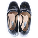 Prada Chocolate Brushed Leather High Heels Loafers Black — view 4