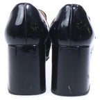 Prada Chocolate Brushed Leather High Heels Loafers Black — view 3