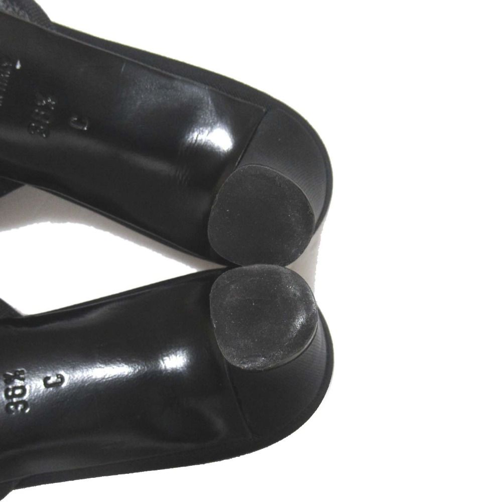 Chanel CC Logo Ribbon Mule Sandals Black — view 9