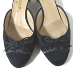 Chanel CC Logo Ribbon Mule Sandals Black — view 4
