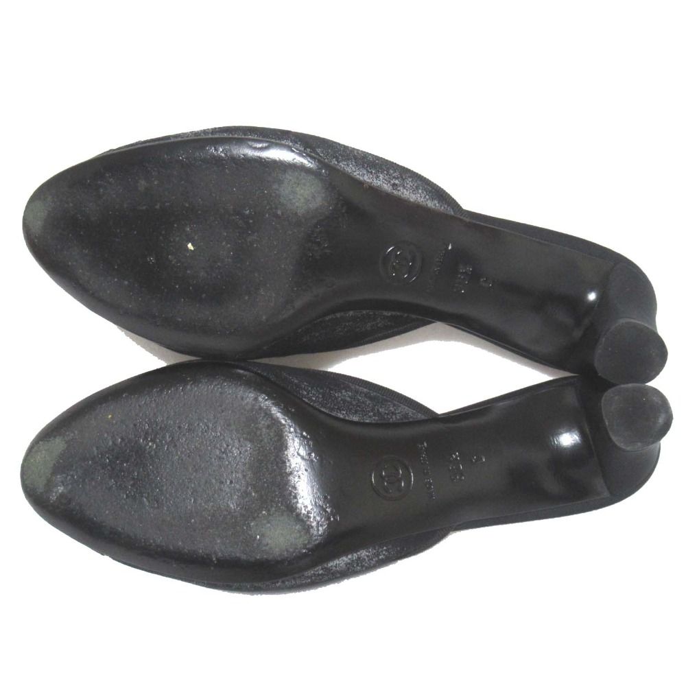 Chanel CC Logo Ribbon Mule Sandals Black — view 8