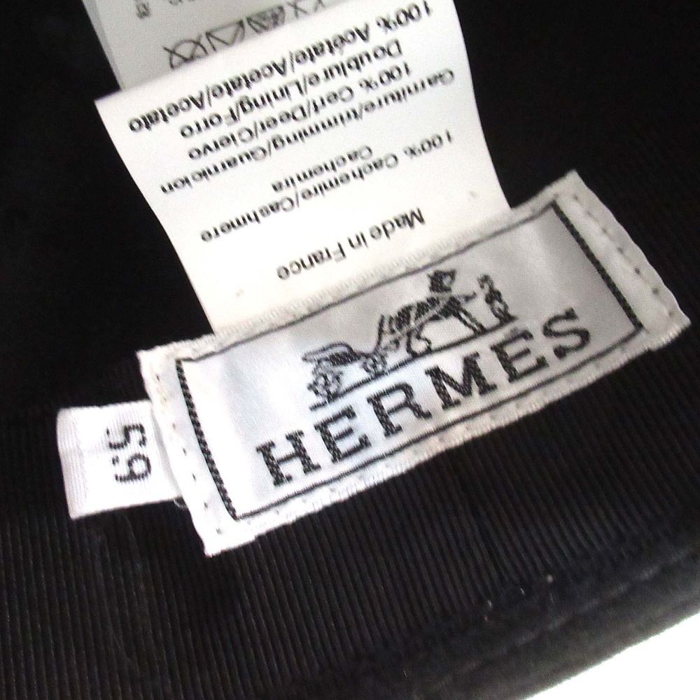 Hermes Cashmere Folded Hat 59 Dark Green — view 7