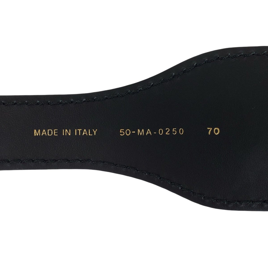 Dior Black Navy Gold Leather 50 MA Belt — view 4